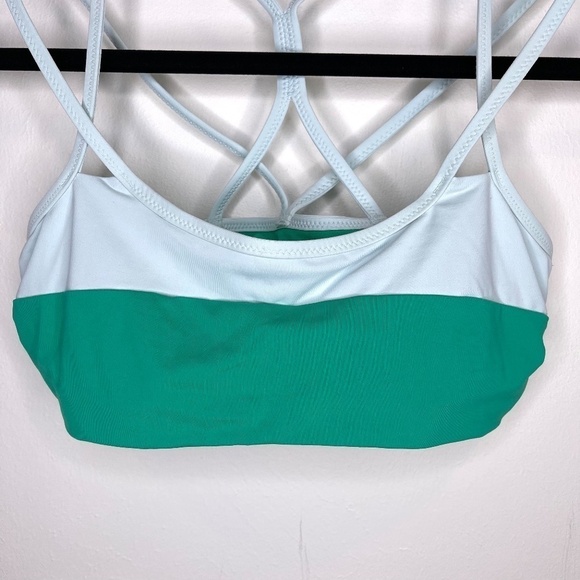 ATHLETA Green Cross Strap Chroma Bikini Top Size Small - Picture 5 of 14